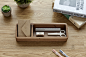 喜起胡桃木办公桌面收纳盒 木质杂物整理盒 创意实木笔盒文具盒-淘宝网