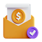 Money Received  3D Illustration