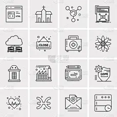 set 16 universal icons business