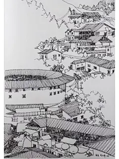 福建土楼南靖塔下村钢笔速写 - 小红书