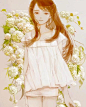 女孩与花韩国插画师 
선주（seonju_0） ​​​​