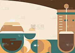 旗帜模板与法国压机。
