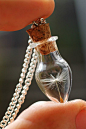 Dandelion wish necklace  make a wish bottle  by RubyRobinBoutique, €27.00: 