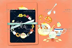 cm285|秋天花朵手绘水彩PNG请柬贺卡海报手账产品包装PS设计素材-淘宝网