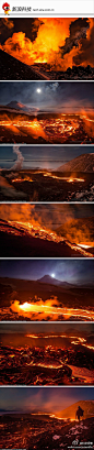 [翻滚的地狱之火] 俄罗斯东部堪察加半岛普罗斯基-托尔巴奇科火山喷发时，一条火红的岩浆河沿高山顺势而下，起初这里还是平静的岩浆流，不久就变成汹涌澎湃的地狱之火，在明亮满月下显得格外耀眼。更多图片查看：