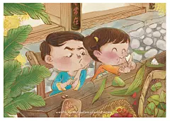 与南京1912合作的16年新年台历插画商业插画猫屋Becky  原创作品-3中国风插画水彩国潮壁纸@奥美Linda