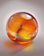 Amber, Becca Hallstedt : 2.5 hours in Photoshop. A painting of an amber sphere for a test and as material practice.