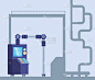 technified factory scene icon vector ilustration