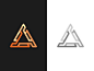 Alpha Technologies Logo mountain peak link advance three triple knot arrowhead pyramid geometric technology tech connection letter a network connect triangle logo alpha a letter