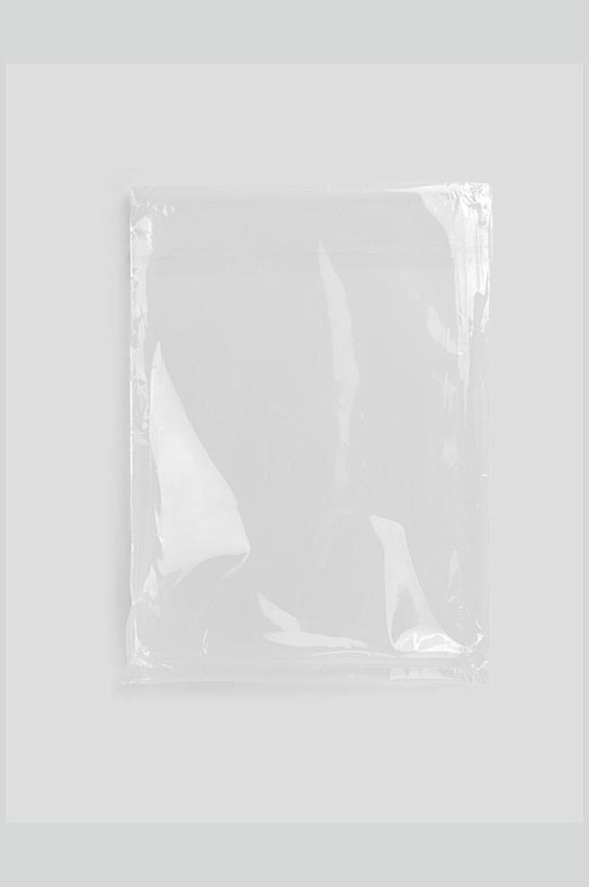 白色塑料袋褶皱标签胶贴样机效果图
