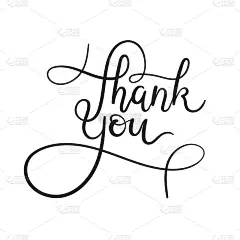 谢谢你的手写字母卡片。现代书法。