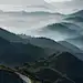 山，雾背景