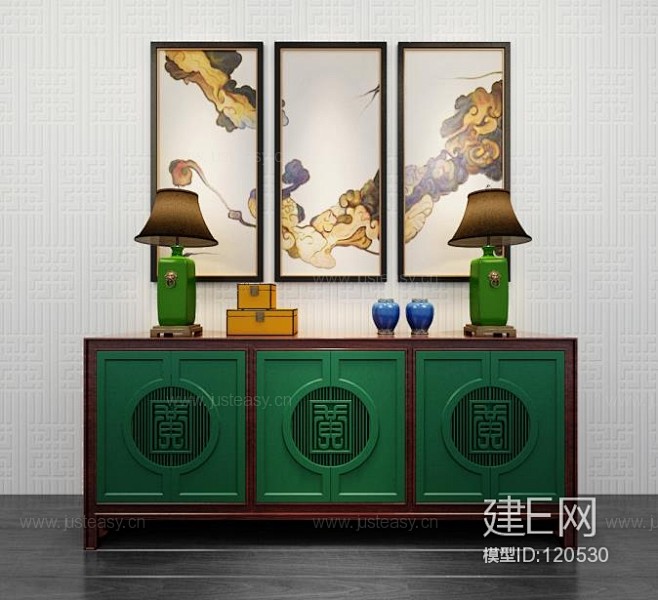 柜子装饰边柜/玄关柜橱柜模型-3d模型分...