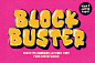 "BLOCKBUSTER Collection (7 Fonts)", a Font by ReveryWorks
