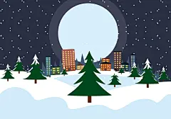 蓝色月夜卡通手绘冬季雪花风格场景矢量图高清素材 冬季 卡通 场景 夜晚 建筑 手绘 月亮 树木 蓝色 设计 雪花 风格 矢量图 背景 设计图片 免费下载