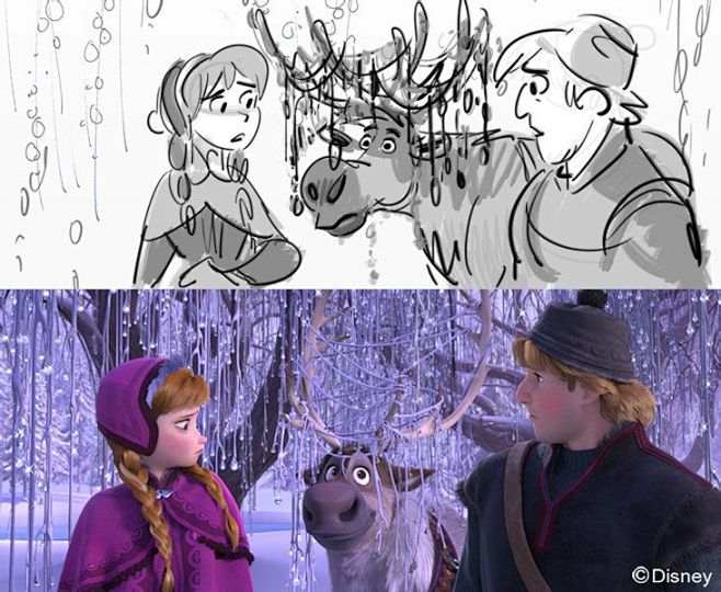 《Frozen》幕后的分镜头以及草稿图 ...