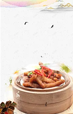 简约美食卤鸡爪食店宣传海报背景 设计图片 免费下载 页面网页 平面电商 创意素材