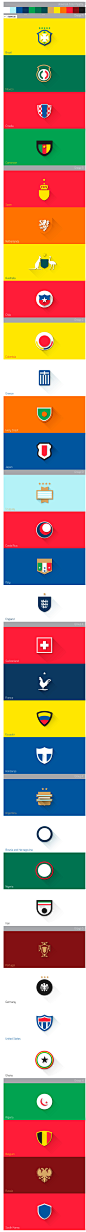 Fifa World Cup Brazil 2014 | Flat Design Shields on Behance