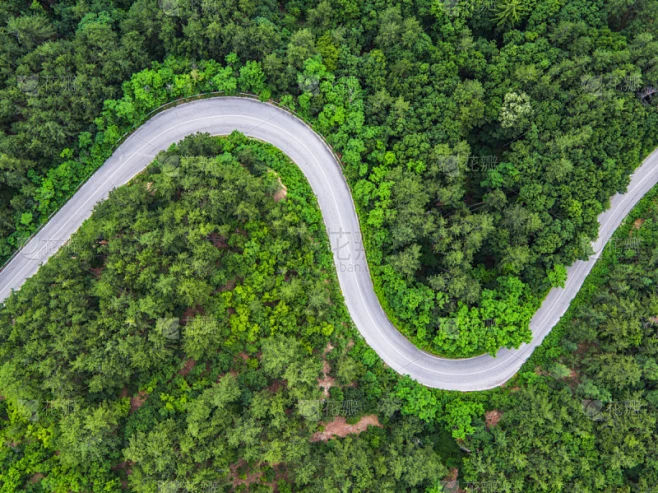 航拍视角,在上面,山路,路,公路,高视角,森林,街道,田园风光,天空素材-花瓣网