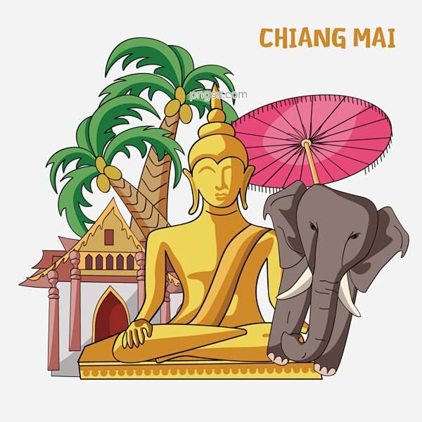 城市旅游曼谷清迈佛教旅游东南亚PNG图片...