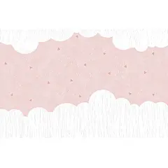 粉色云朵女孩墙纸壁纸温馨儿童房壁布卡通北欧墙布公主房定制壁画-tmall.com天猫