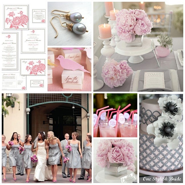 灰色和粉红色的主题婚礼-婚礼素材收集者-...