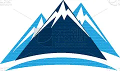 雪山,山,图标,冰,天气,雪,公园,品牌名称,复古,剪影
