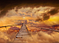 户外,数码合成,棕褐色调,桥,木制_514411331_Wooden bridge in clouds_创意图片_Getty Images China