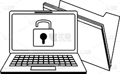 技术,安防系统,黑白图片,白色,数据,挂锁,符号,安全的,概念,监视