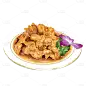 手绘年夜饭菜品贴纸-锅包肉