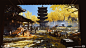 Golden Lake Temple - Ghost of Tsushima, Anton Gonzalez : Golden Lake Temple is one of the few locations I was lucky enough to work on. This is one of the key areas and your hub in the first part of the game. I was mostly working on layout and composition 