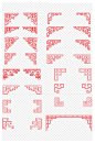 中国风古典花纹中式文化墙边框分割免扣元素