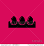 Black Colored Egg Tray Icon. Eps-10.