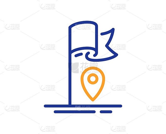 标志位置线图标。目标成功的迹象。向量