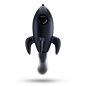 Rocket (front view) - 60款黑色金融理财3D图标合集 3D Crypto Icon Set