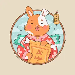兔子形象与农历兔年主题的卡通插画设计十二生肖插画