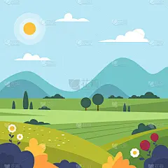 平面弹簧插图矢量插图
