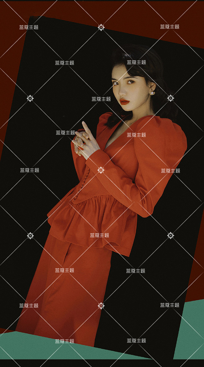影楼新款画报色彩情侣主题服装 港风艺术照...