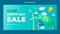 Gradient earth day sale horizontal banner Free Vector