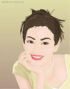 咧着嘴笑的女生矢量人物插画AI|绘画设计|角色|卡通人物|卡通人物图片|漫画人物|人物插画|人物素材|人物图片|矢量人物|矢量图|手绘人物|水彩|托着下巴的女孩