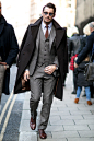 David Gandy - London Fashion Week AW15 streetstyle
