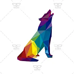 低面建模多边形色块动物老虎狮子鸟鱼大象鹰马熊猫狗狐狸AI矢量图-淘宝网