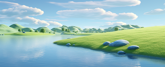 c4d春季绿色植物背景 (42)