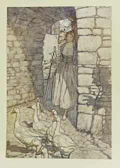 ⛓ the Brothers Grimm, Illustrated by Arthur Rackham

一系列令人眼花缭乱的「格林兄弟童话」彩色和黑白插图，由英国工艺大师阿瑟·拉克姆(1867-1939)绘制。拉克姆是英国插图黄金时代（包括从1850年到第一次世界大战开始的这几年）最著名的画家之一，在他的职业生涯中，形成了一种独特的风格，几乎是将令人不安的幽默与梦幻般的浪漫相结合。他的插图与文字一起呈现，进一步完善和阐释了格林兄弟的故事。这些插图在20世纪初期问世。