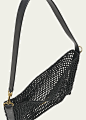 Saint Laurent Oxalis YSL Monogram Shoulder Bag in Raffia with Bronze Hardware Image 4 of 5