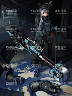 机器女  - 源文件下载【酷图网】手绘,漫画,机器人,绘画,女孩