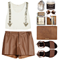 A fashion look from January 2015 featuring chloe shirt, elastic waistband shorts and tan leather flats. Browse and shop related looks.