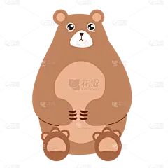 扁平-可爱动物元素贴纸-SVG-熊