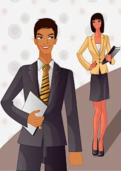 卡通商业男女矢量图高清素材 上班族 上班族素材 商业人士 商业女 商业男 商业精英 商务女矢量商业精英 商务男 矢量人物 矢量男人 矢量男女 矢量素材 精英男女 矢量图 免抠png 设计图片 免费下载