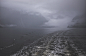 Free Tracks in Sea in Fog  Stock Photo